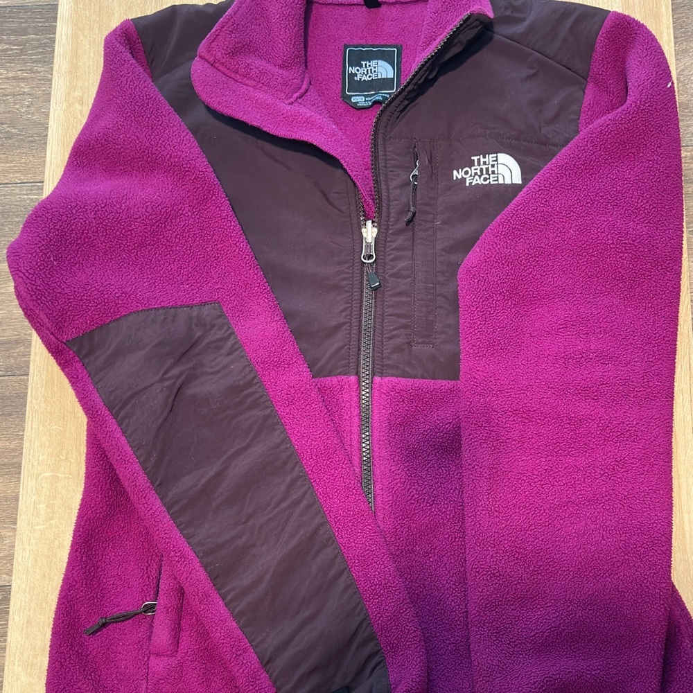 The North Face Women's Magenta and Dark Brown Ski Jacket